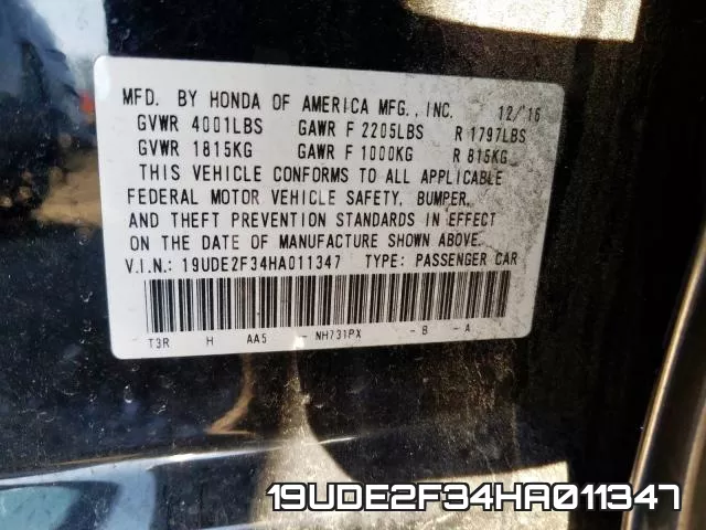 19UDE2F34HA011347 фото 2