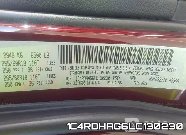 1C4RDHAG6LC130230 фото 10