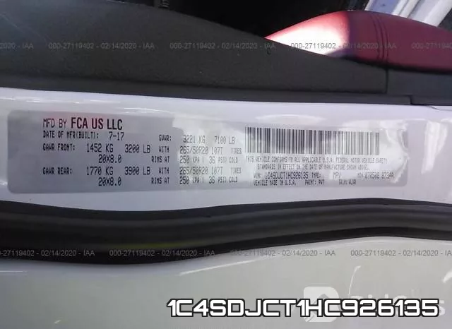 1C4SDJCT1HC926135 фото 10