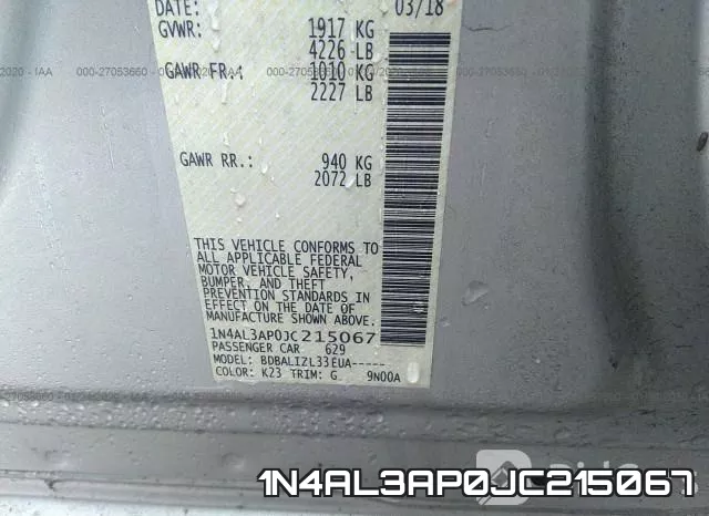 1N4AL3AP0JC215067 фото 6
