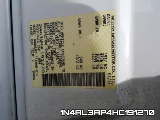1N4AL3AP4HC191270 фото 2