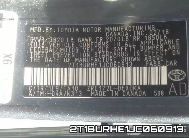 2T1BURHE1JC060913 фото 10