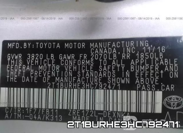 2T1BURHE3HC792471 фото 10
