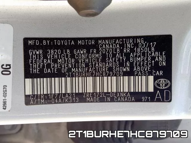 2T1BURHE7HC879709 фото 2