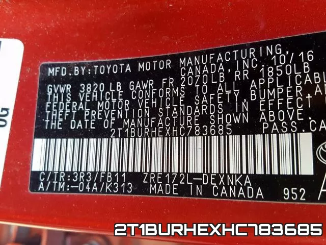 2T1BURHEXHC783685 фото 2