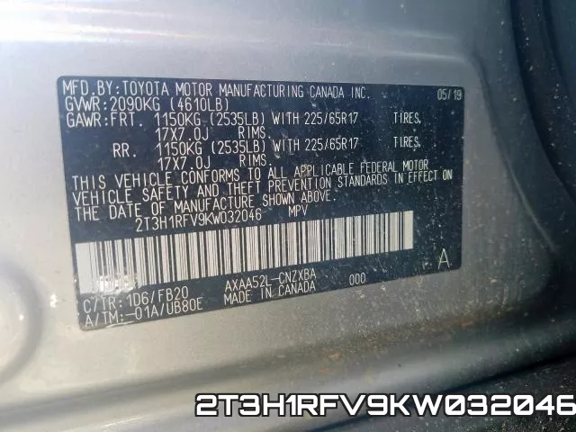 2T3H1RFV9KW032046 фото 2