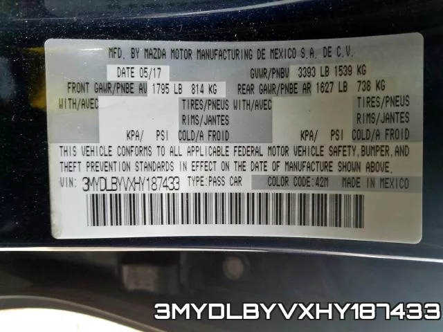 3MYDLBYVXHY187433 фото 2