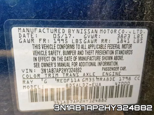 3N1AB7AP2HY324882 фото 2