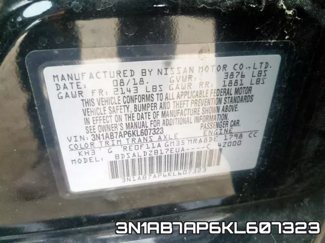 3N1AB7AP6KL607323 фото 2