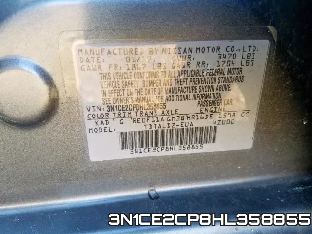 3N1CE2CP8HL358855 фото 2