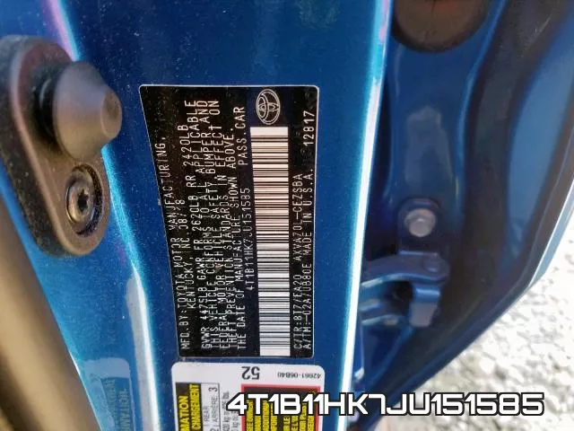4T1B11HK7JU151585 фото 2
