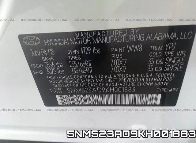 5NMS23AD9KH001883 фото 4
