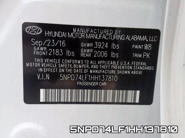 5NPD74LF1HH137810 фото 2