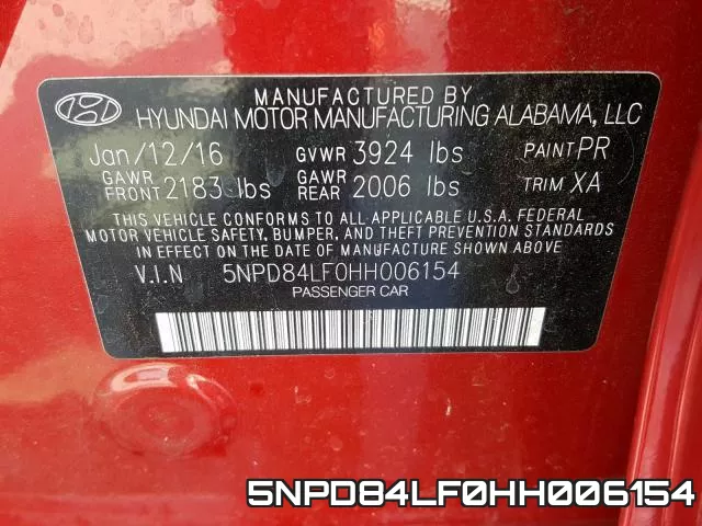 5NPD84LF0HH006154 фото 2