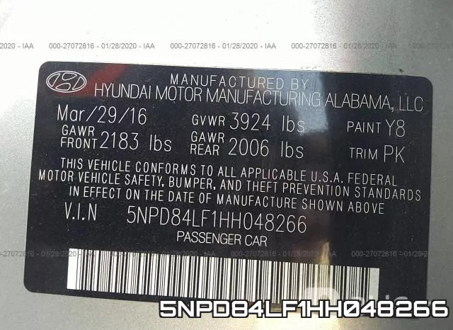 5NPD84LF1HH048266 фото 4