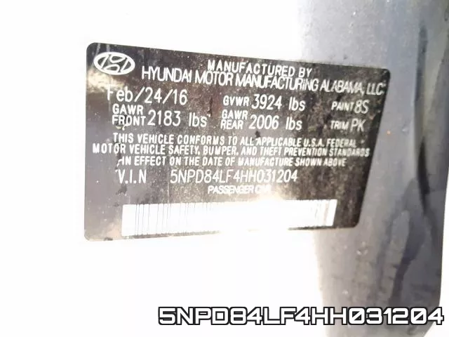 5NPD84LF4HH031204 фото 2