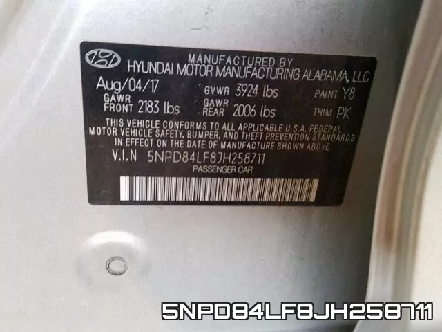 5NPD84LF8JH258711 фото 2