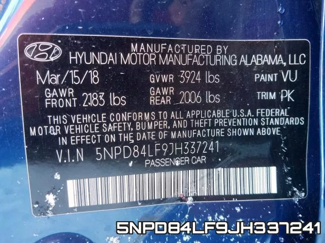 5NPD84LF9JH337241 фото 2