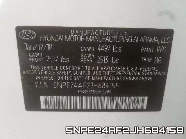 5NPE24AF2JH684158 фото 2