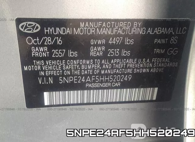 5NPE24AF5HH520249 фото 7