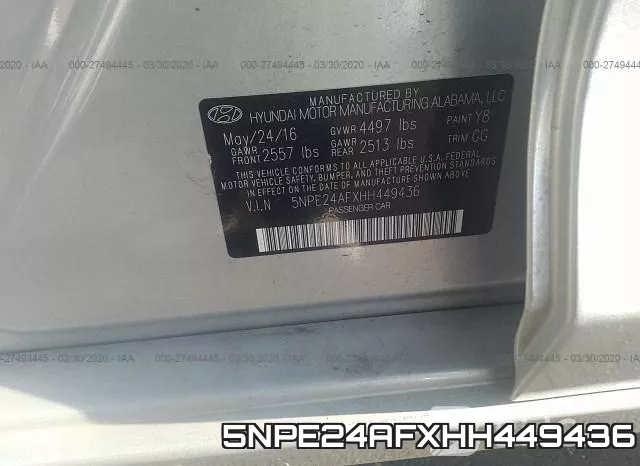5NPE24AFXHH449436 фото 5