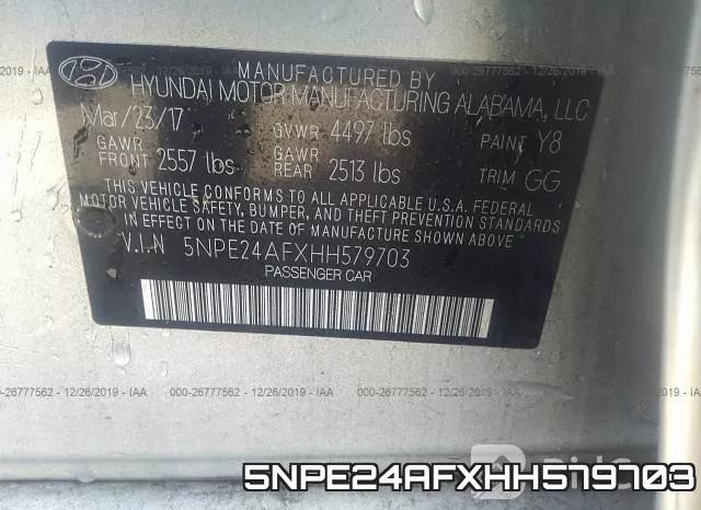 5NPE24AFXHH579703 фото 7