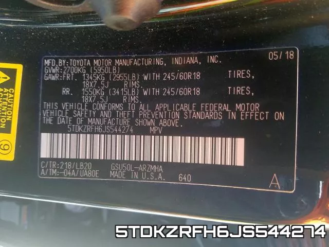 5TDKZRFH6JS544274 фото 2