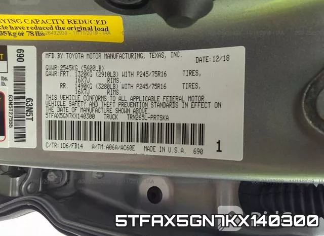 5TFAX5GN7KX140300 фото 7