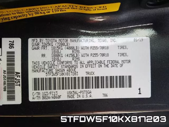 5TFDW5F10KX817203 фото 2