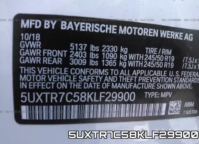 5UXTR7C58KLF29900 фото 8