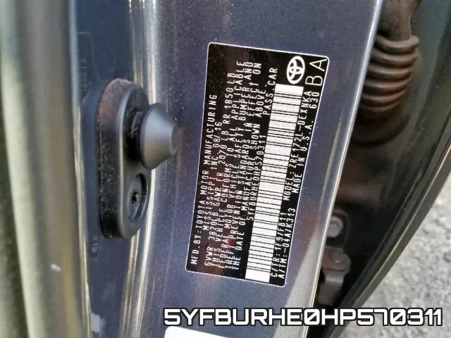 5YFBURHE0HP570311 фото 2