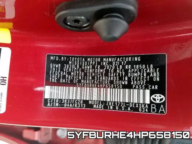 5YFBURHE4HP658150 фото 2