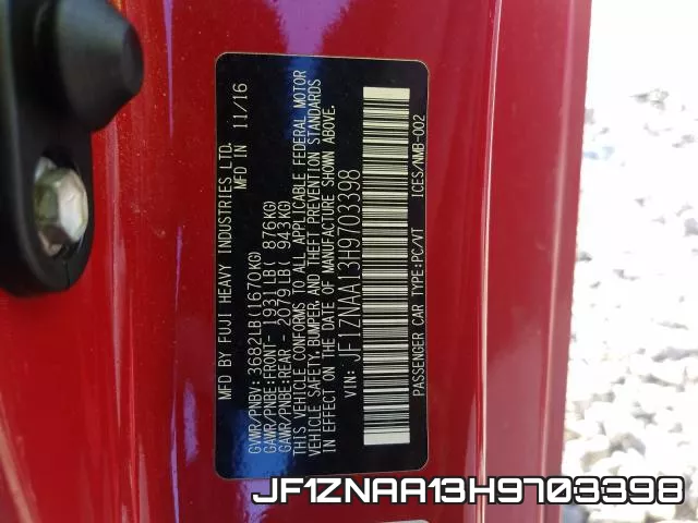 JF1ZNAA13H9703398 фото 2