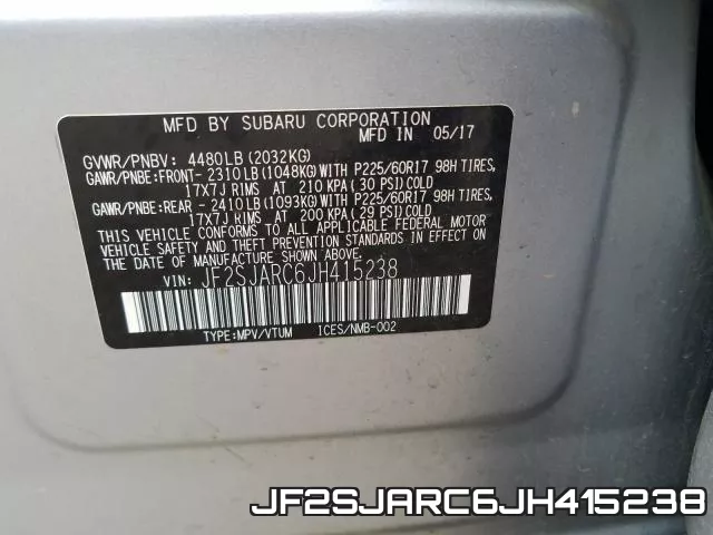 JF2SJARC6JH415238 фото 2