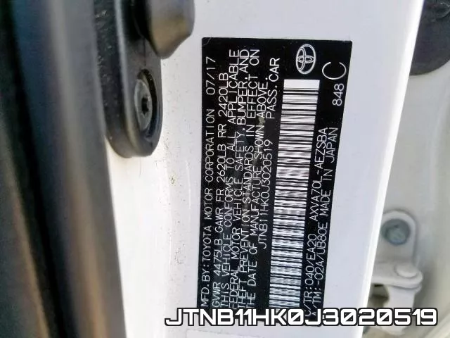 JTNB11HK0J3020519 фото 2