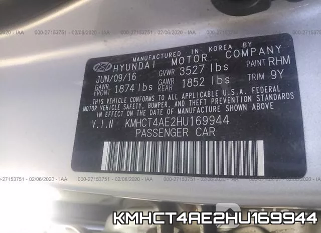 KMHCT4AE2HU169944 фото 10