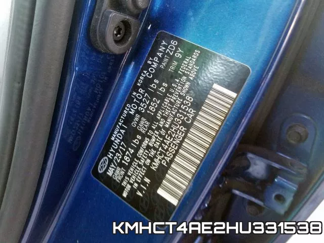 KMHCT4AE2HU331538 фото 2