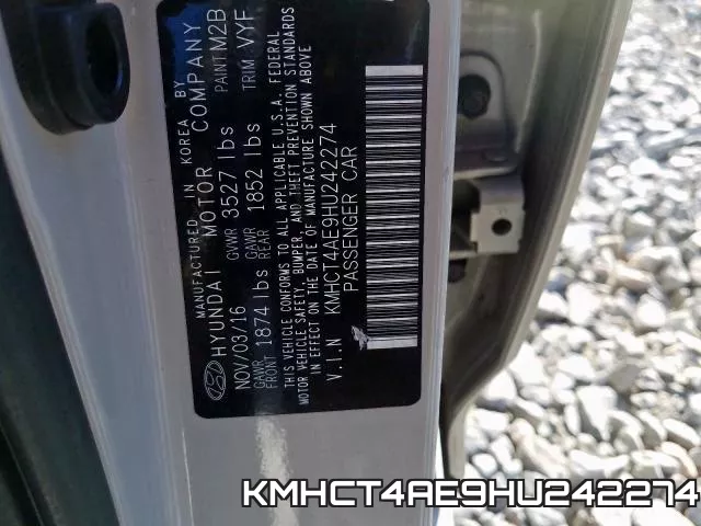 KMHCT4AE9HU242274 фото 2