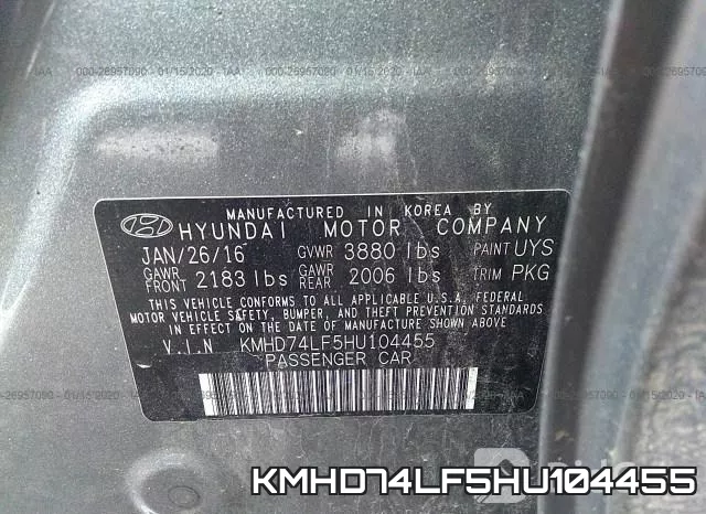 KMHD74LF5HU104455 фото 7
