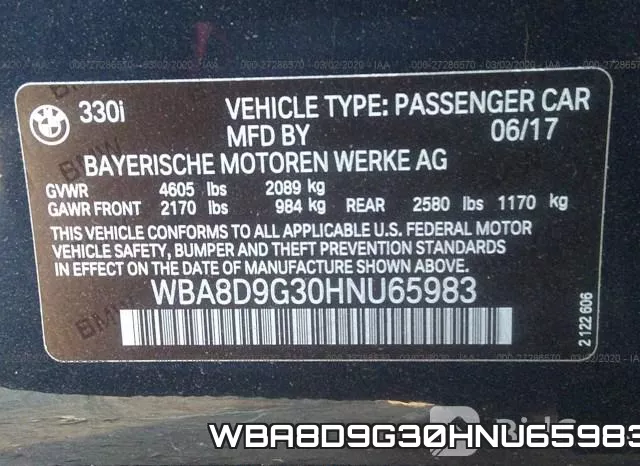 WBA8D9G30HNU65983 фото 10