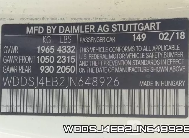 WDDSJ4EB2JN648926 фото 7