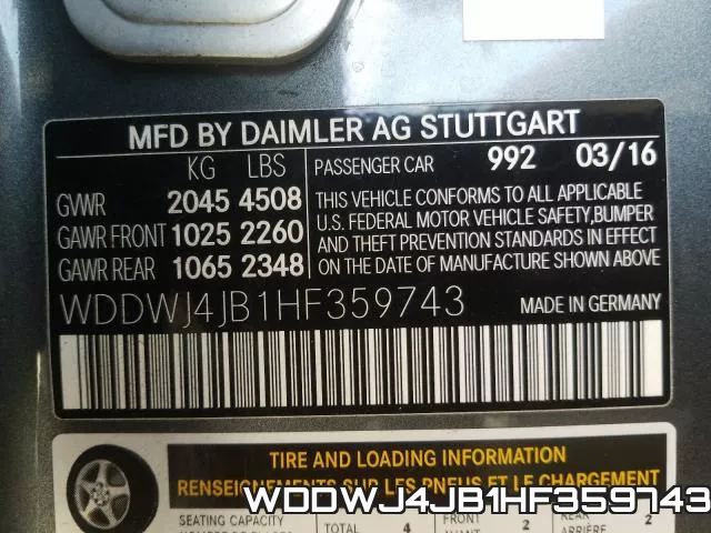 WDDWJ4JB1HF359743 фото 2