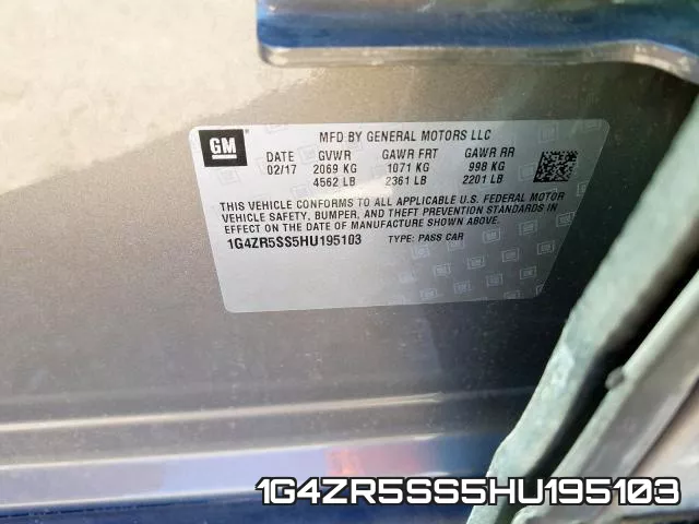 1G4ZR5SS5HU195103 фото 2