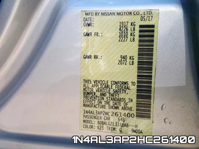 1N4AL3AP2HC261400 фото 2