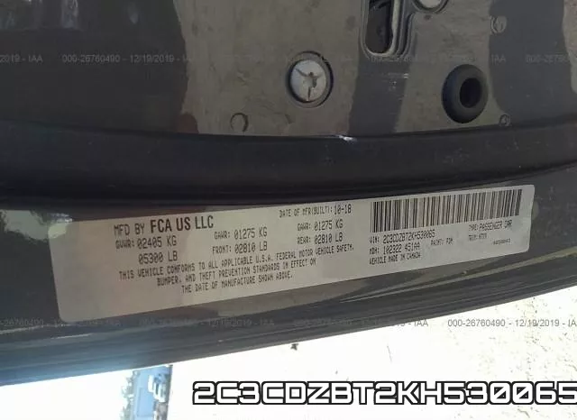 2C3CDZBT2KH530065 фото 10