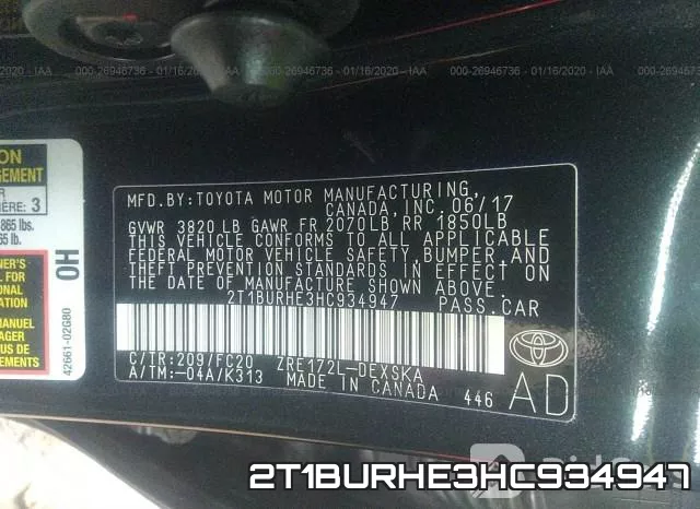 2T1BURHE3HC934947 фото 6