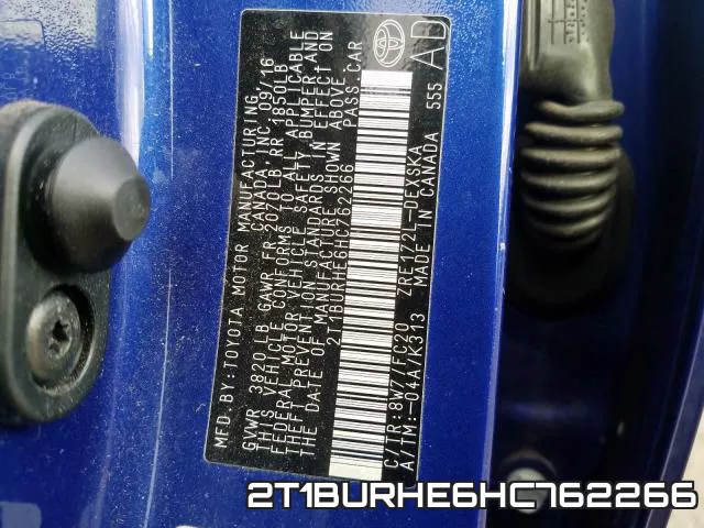 2T1BURHE6HC762266 фото 2