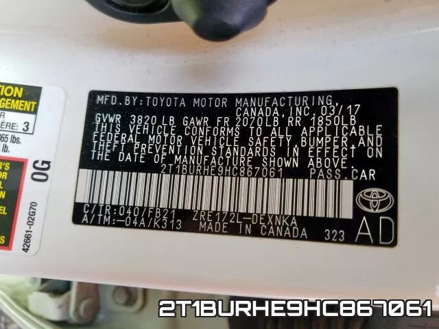2T1BURHE9HC867061 фото 2