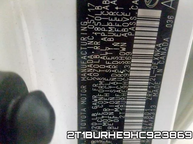 2T1BURHE9HC923869 фото 2