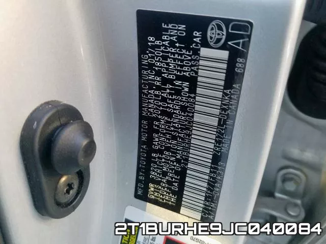 2T1BURHE9JC040084 фото 2